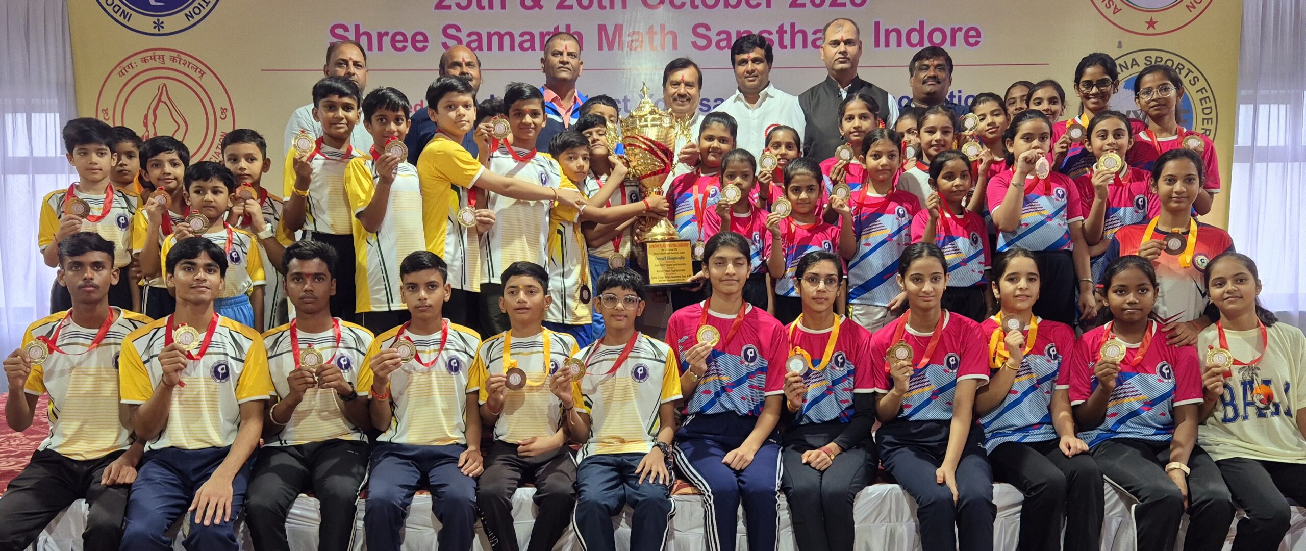 Indore District Overall Champion in State Yoga Championship